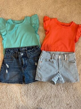 Cat & Jack outfit/bundle shorts & tops girl size 7/8